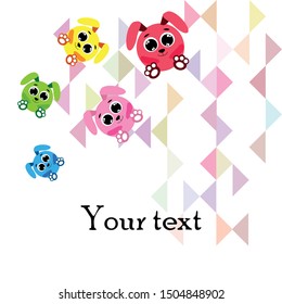 Cute rabbit vector. Easter Bunny. Can be used for kids shirt design., children cartoon character, vector background.