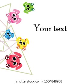 Cute rabbit vector. Easter Bunny. Can be used for kids shirt design., children cartoon character, vector background.