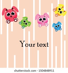 Cute rabbit vector. Easter Bunny. Can be used for kids shirt design., children cartoon character, vector background.