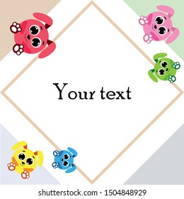 Cute rabbit vector. Easter Bunny. Can be used for kids shirt design., children cartoon character, vector background.