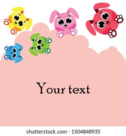 Cute rabbit vector. Easter Bunny. Can be used for kids shirt design., children cartoon character, vector background.