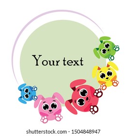 Cute rabbit vector. Easter Bunny. Can be used for kids shirt design., children cartoon character, vector background.