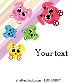 Cute rabbit vector. Easter Bunny. Can be used for kids shirt design., children cartoon character, vector background.