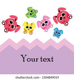 Cute rabbit vector. Easter Bunny. Can be used for kids shirt design., children cartoon character, vector background.