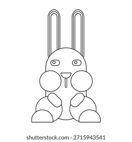 Cute rabbit vector icon. Isolated easter bunny on white background. Basic rabbit illustration for kids.