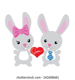 Cute rabbit vector illustration