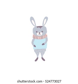 Cute rabbit. Vector illustration.