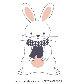 Cute rabbit. Vector illustration in cartoon style.
