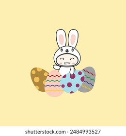 lindo diseño de Ilustración vectorial de conejo. Eps 10