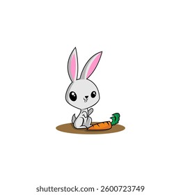 Cute rabbit vector illustration design.