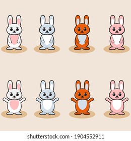 Cute rabbit vector illustration. Easter cartoon bunny isolated.