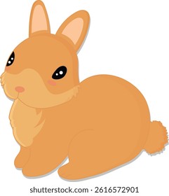 Cute Rabbit Vector Illustration isolated on white background