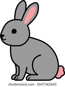 Cute Rabbit Vector Illustration - Minimalist Animal Graphic for Design Projects