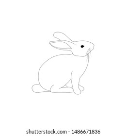 Cute Rabbit Vector Illustration Outline Coloring Stock Vector (royalty 