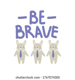 Cute Rabbit vector illustration in scandinavian style 