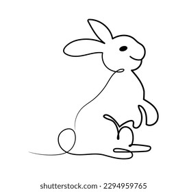 Cute-Kaninchen-Vektorbild oder Clipart-Kunst