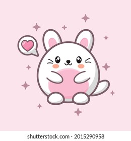 Cute rabbit vector image, vector eps. 10