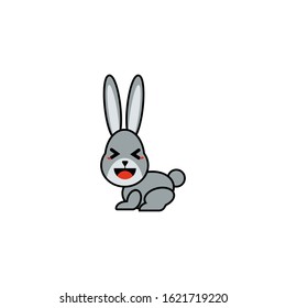 Cute Rabbit Vector Mascot. Cartoon Icon Animal 