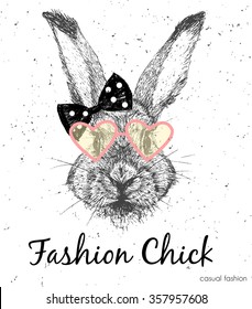 Cute Rabbit Vector Print