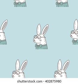cute rabbit vector print