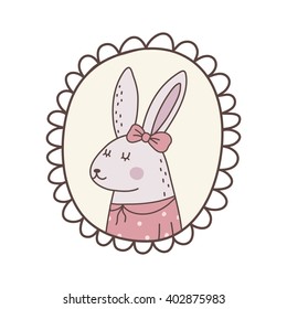cute rabbit vector print