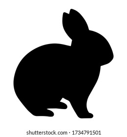 Cute rabbit vector single design element isolated on white background. Sitting and jumping hare. Isolated. Symbol of Easter. 
