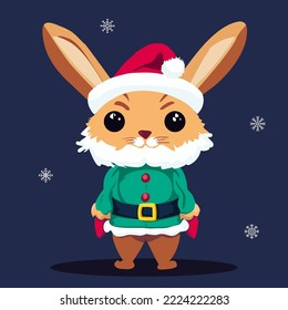 Cute Rabbit wearing a tacky Christmas sweater