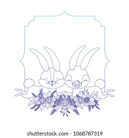 cute rabbit with wreath easter celebration