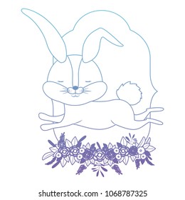 cute rabbit with wreath easter celebration