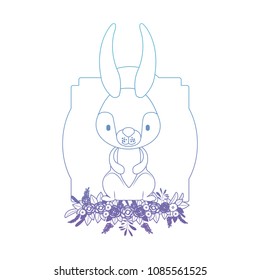 cute rabbit with wreath easter celebration