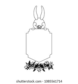 cute rabbit with wreath easter celebration