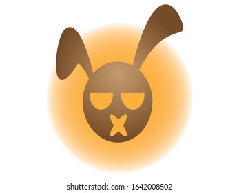 a cute rabbit with a yellow background