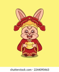 Cute rabbit zodiac illustration with chinesse style for chinesse new year. You can make them for needs such as flyers, sayings, banners, and other needs.