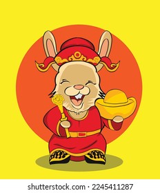 Cute rabbit zodiac on chinesse new year 