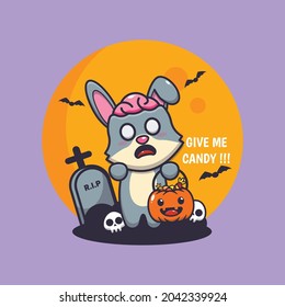 cute rabbit zombie want candy