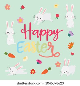 Cute rabbit.Happy easter vector