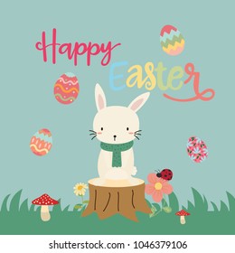 Cute rabbit.Happy easter vector