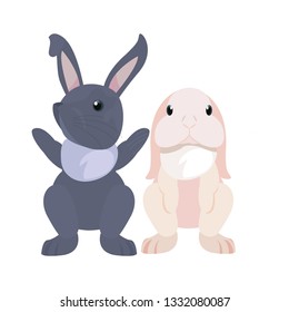 cute rabbits cartoon
