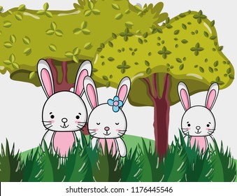 Cute rabbits cartoons