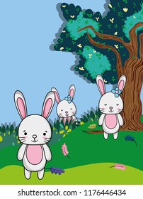Cute rabbits cartoons