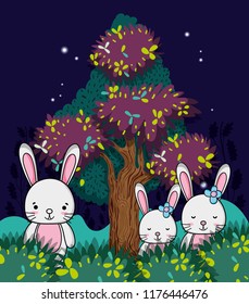 Cute rabbits cartoons