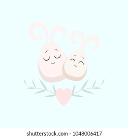 Cute rabbits in love