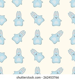 Cute rabbits - seamless colorful pattern. Easter vector illustration.