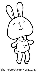 cute rabbits - vector doodle hand drawing sketch Illustration