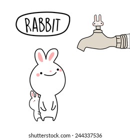 cute rabbits, Vector Illustration