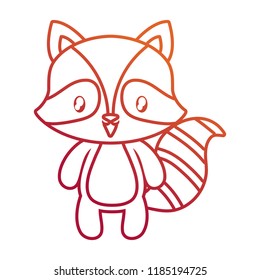 cute raccoon animal baby drawing