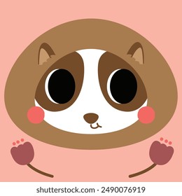 Cute raccoon animal cartoon art