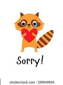 Cute Raccoon Apologize Sorry Card