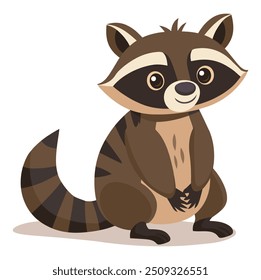 Cute Raccoon Art. Flat Vector Illustration