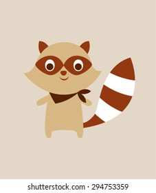cute raccoon boy vector